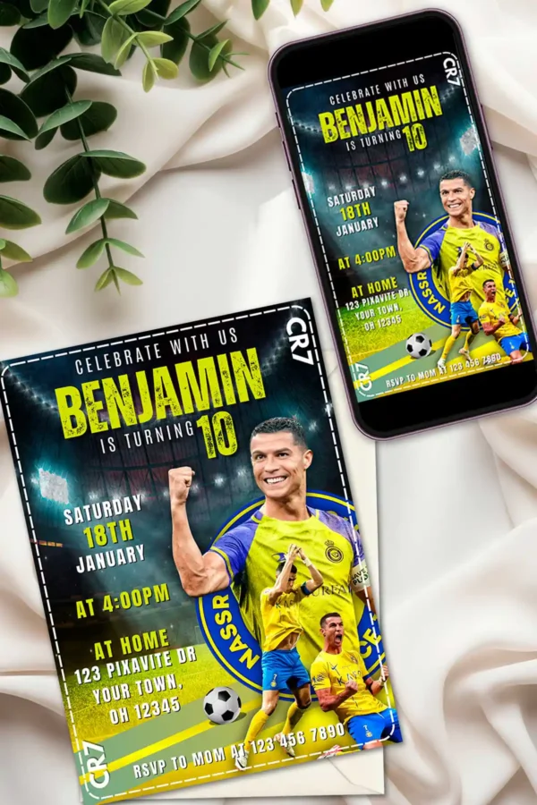 Cristiano Ronaldo Al-Nassr Birthday Invitation