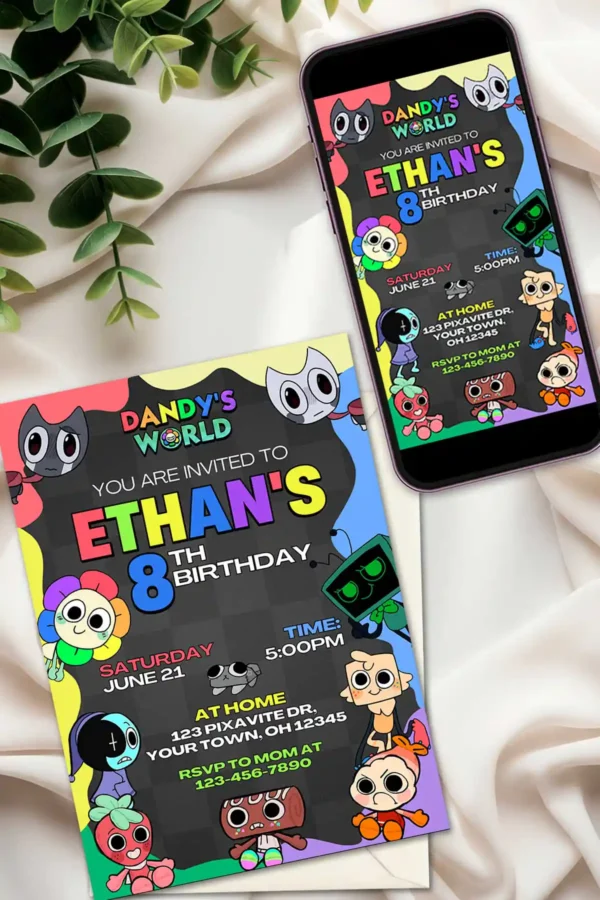 Dandy's World Birthday Invitation