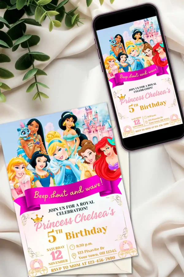Disney Princess Birthday Invitation