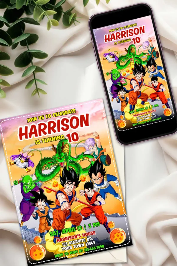 Dragon Ball Z Birthday Invitation