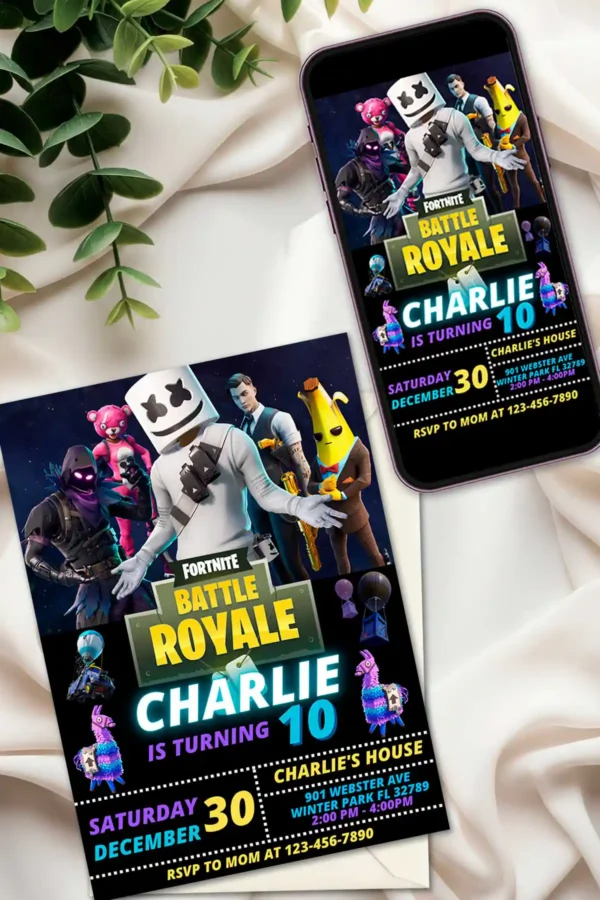 Fortnite Birthday Invitation