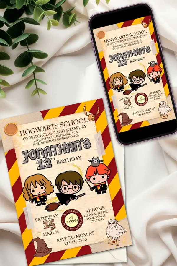 Harry Potter Birthday Invitation