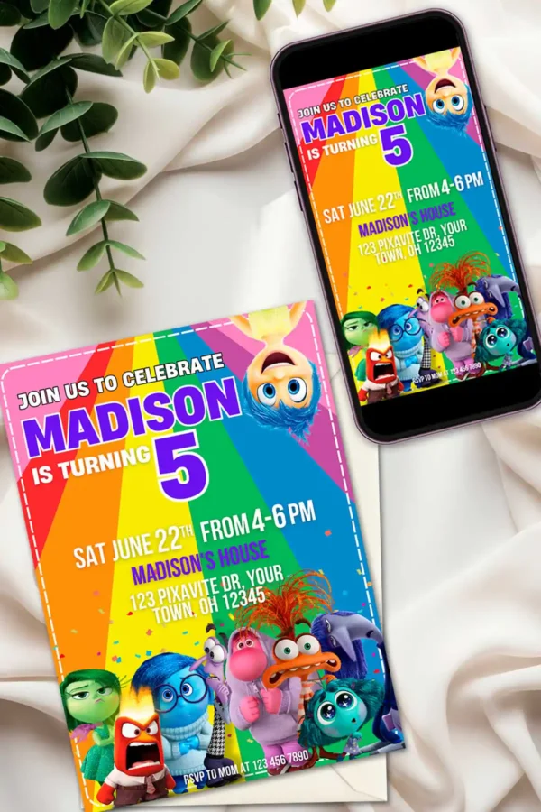 Inside Out 2 Birthday Invitation