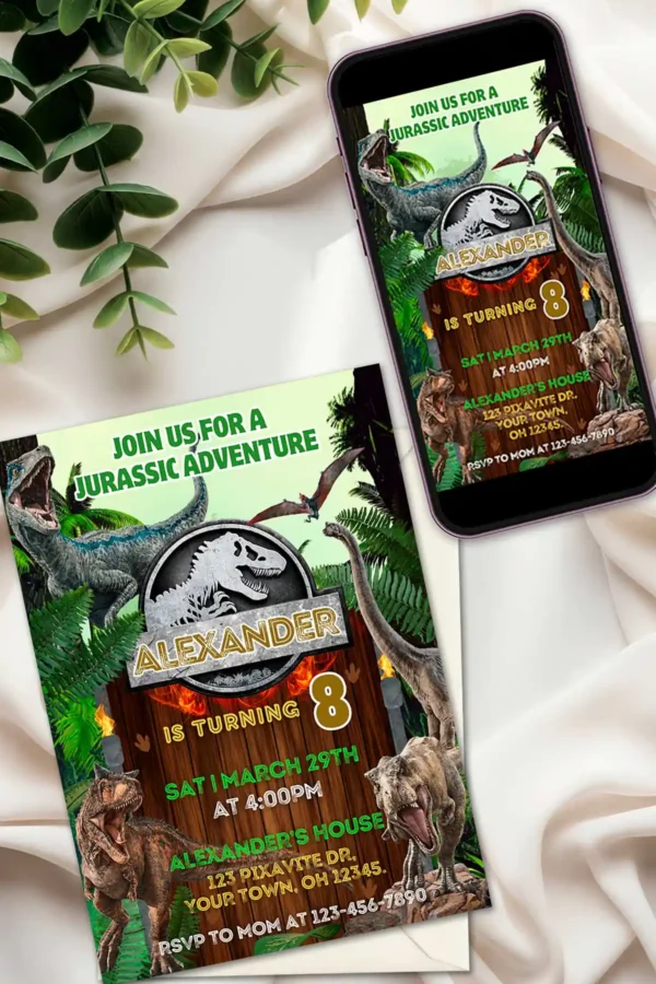 Jurassic World Birthday Invitation