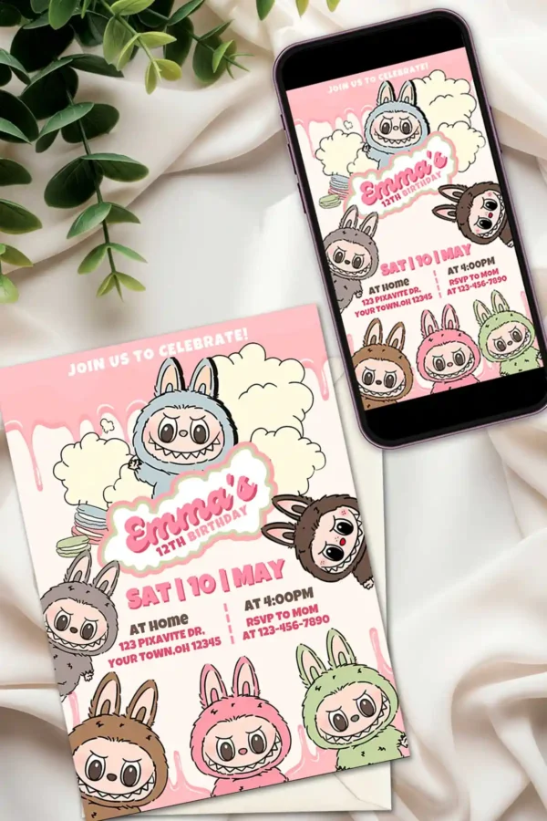 Labubu Birthday Invitation