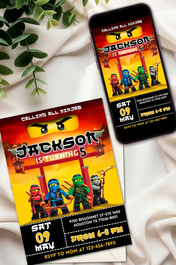Lego Ninjago Birthday Invitation