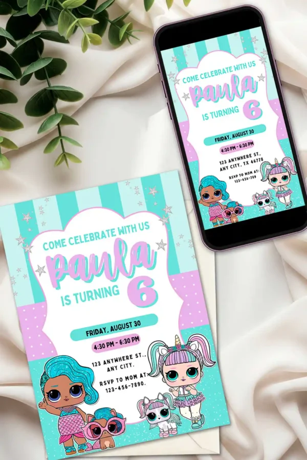 Lol Surprise Dolls Birthday Party Invitation