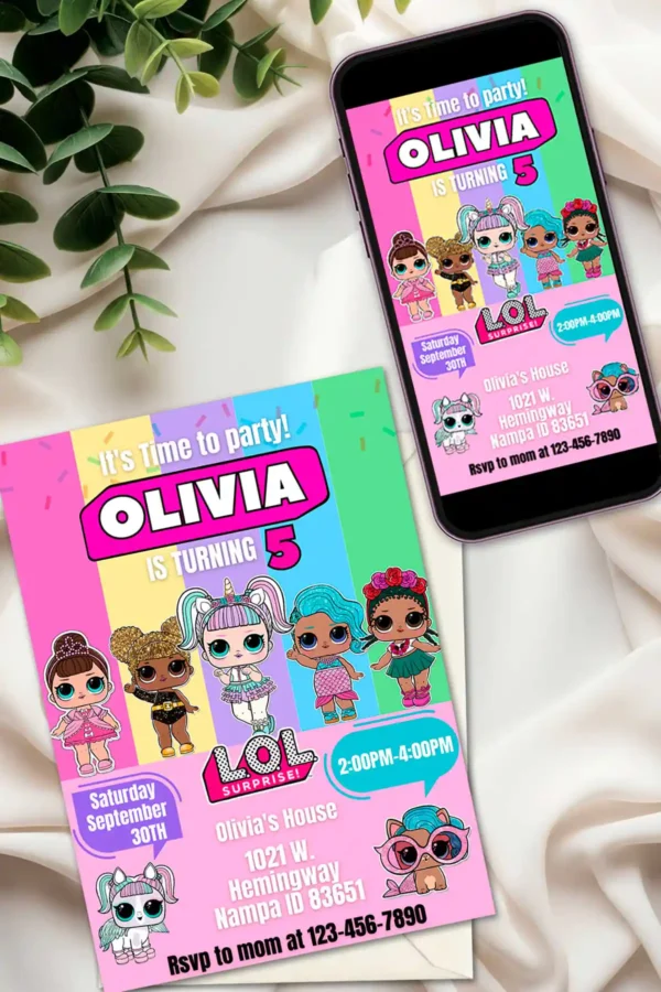 Lol Surprise Dolls Birthday Invite
