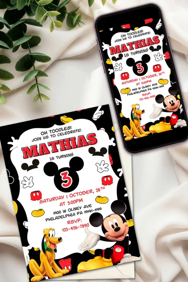 Mickey Mouse Birthday Invite