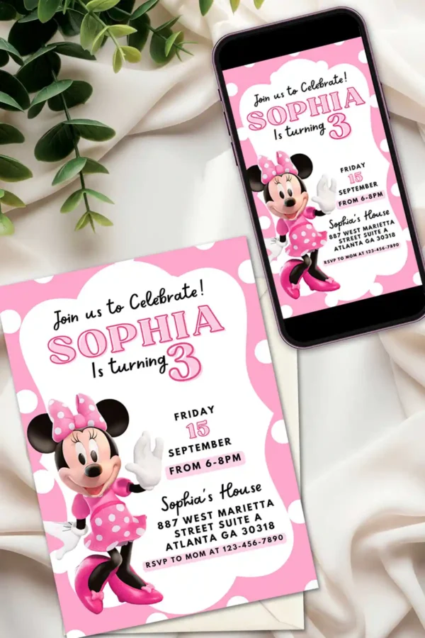 Minnie Mouse Birthday Invitation