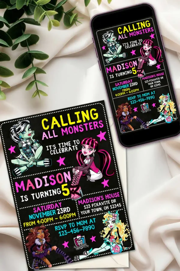 Monster High Birthday Invitation