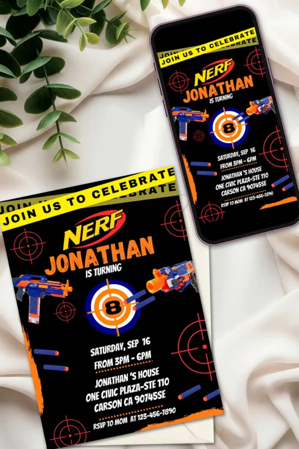 Nerf Birthday Invitation