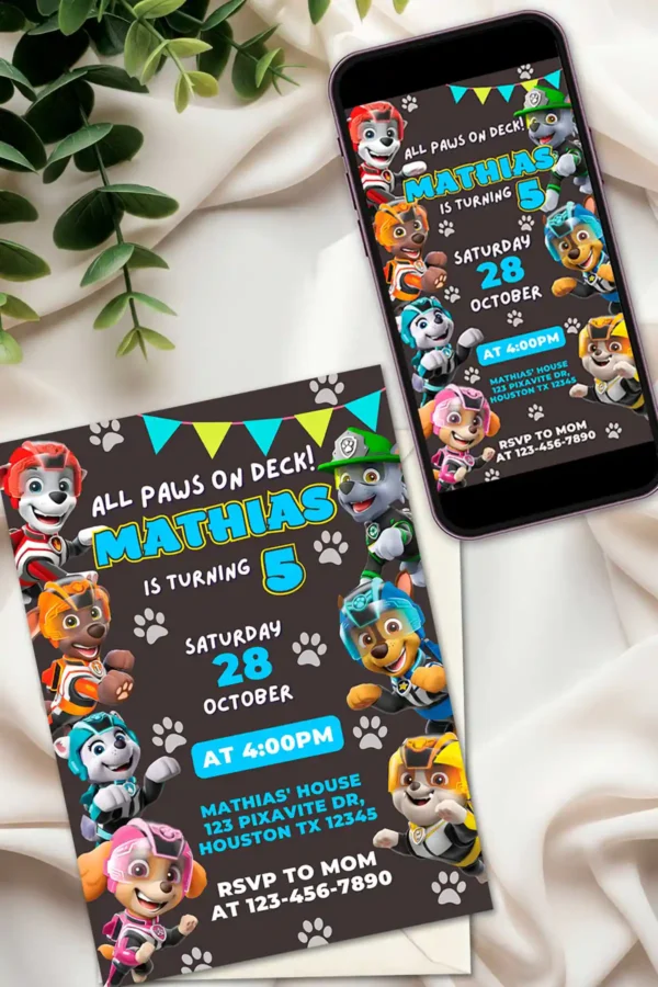 Paw Patrol Birthday Invitation