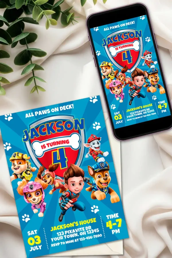 Paw Patrol Birthday Party Invitation