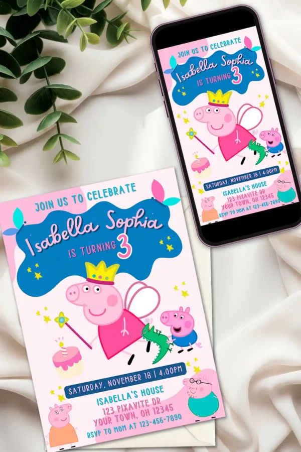 Peppa Pig Birthday Invitation