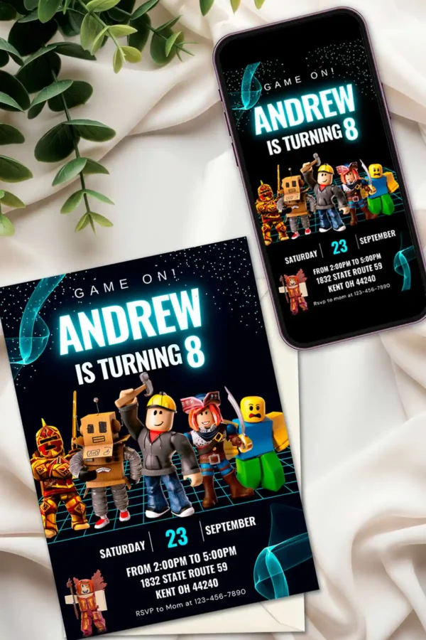 Roblox Birthday Invitation