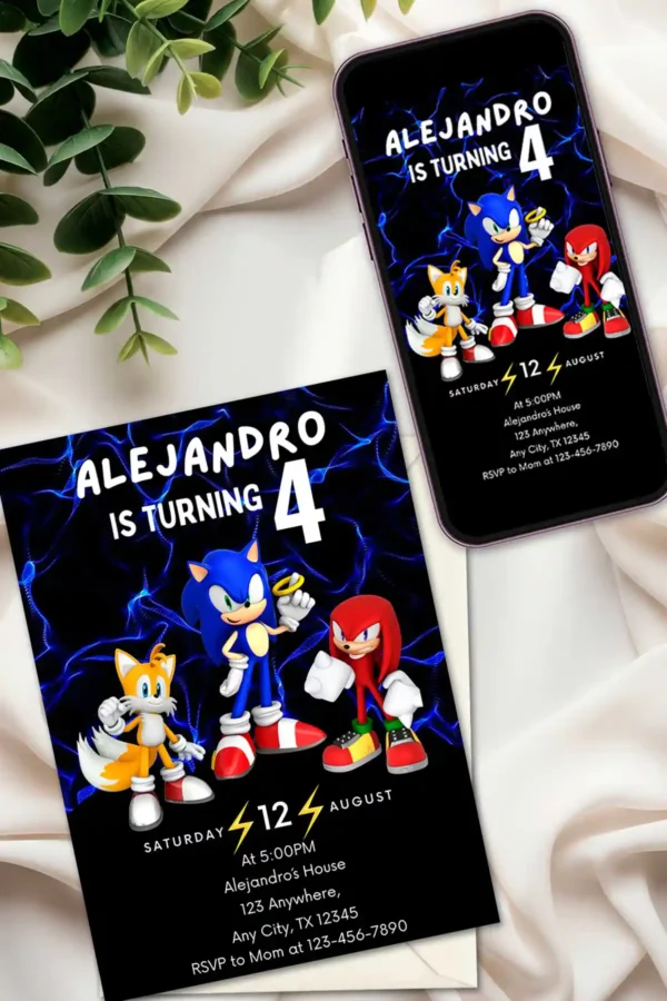 Sonic Prime Birthday Invitation