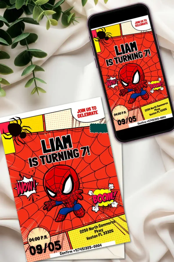 Spiderman Birthday Invitation
