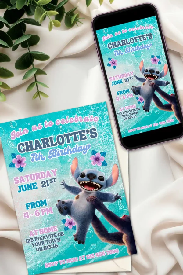 Stitch 2025 Birthday Invitation