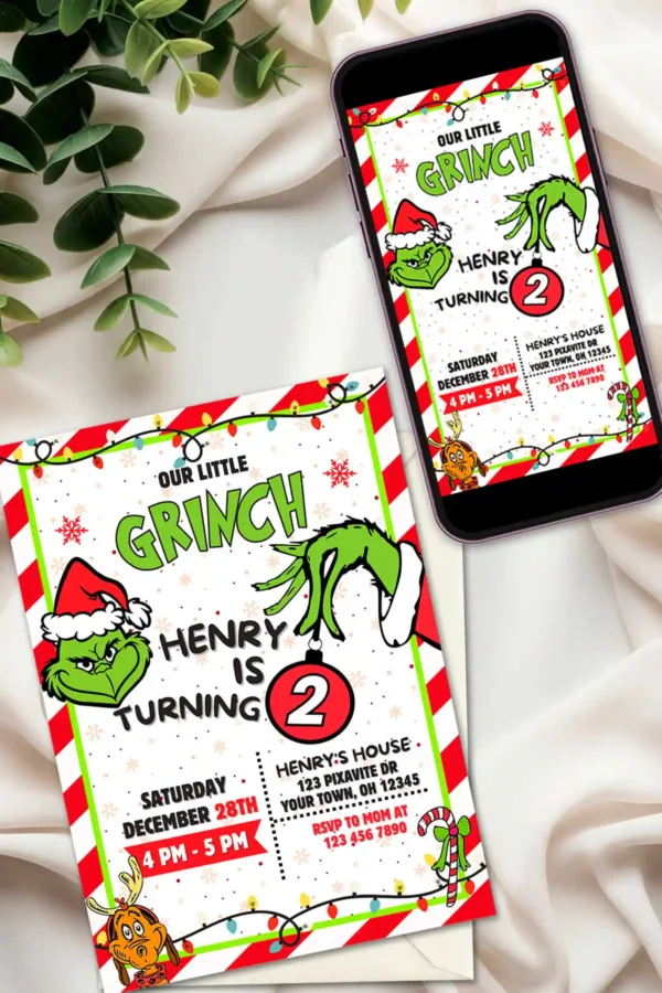 The Grinch Birthday Invitation