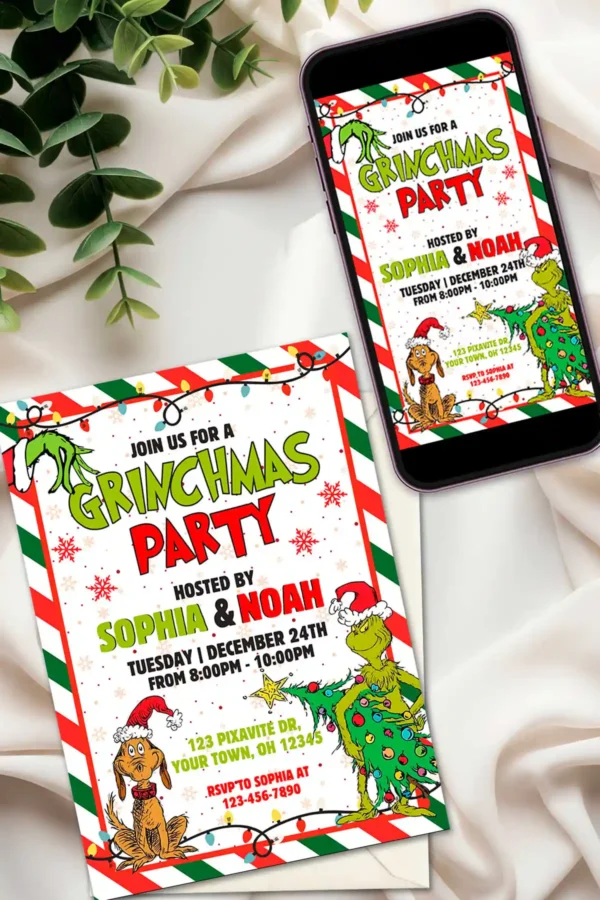 The Grinch Christmas Party Invitation