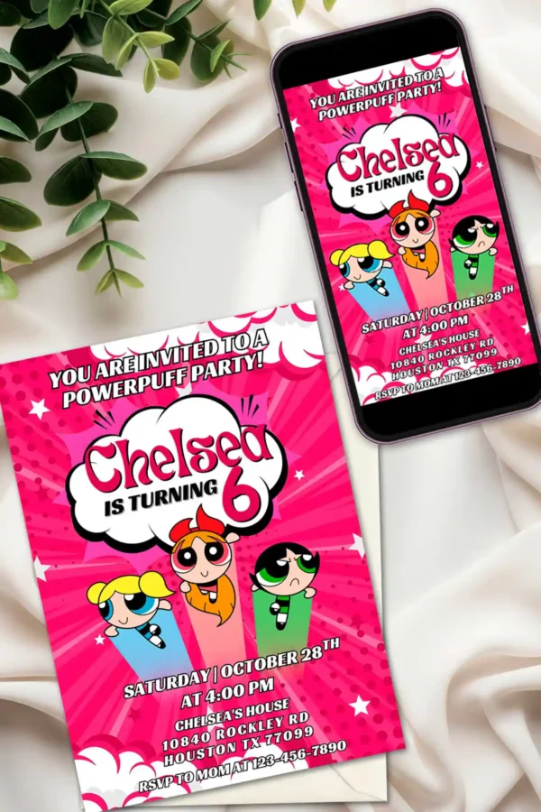 The Powerpuff Girls Birthday Invitation