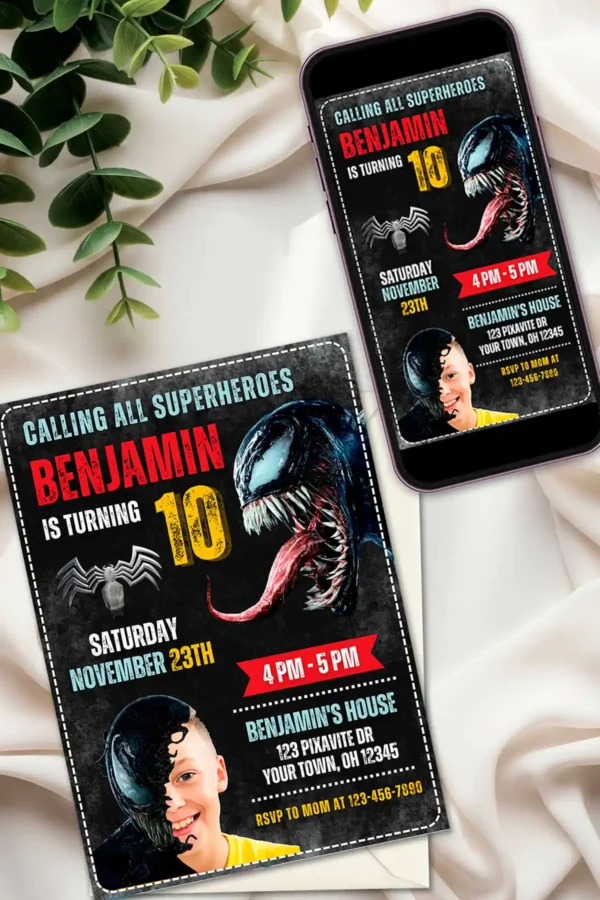 Venom 3 Birthday Invitation