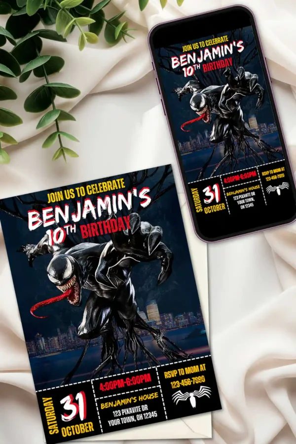 Venom 3 Birthday Invite