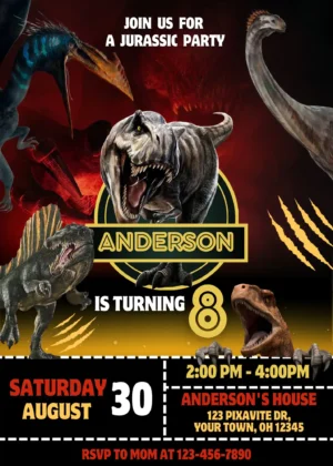 Jurassic World Rebirth Birthday Invitation