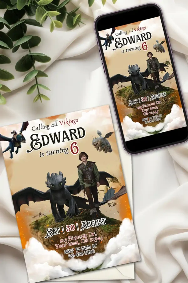 How to Train your Dragon 2025 Birthday Invitation