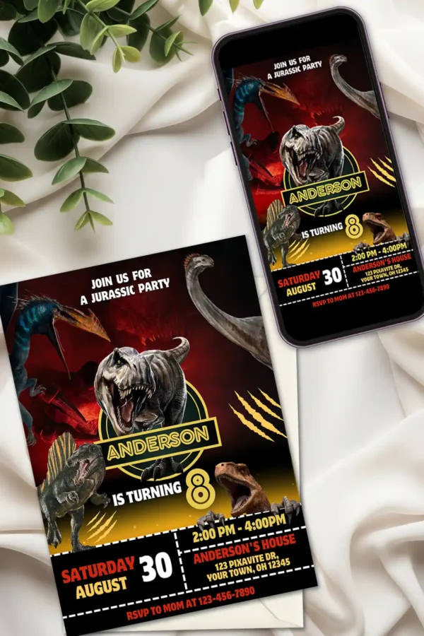 Jurassic World Rebirth Birthday Invitation