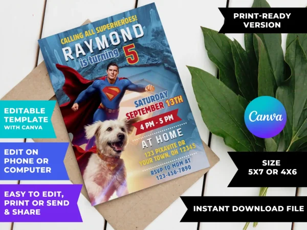 Superman Movie Birthday Invitation