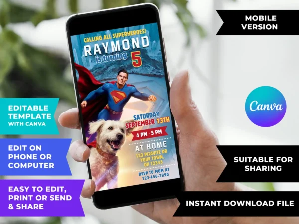 Superman Movie Birthday Invitation