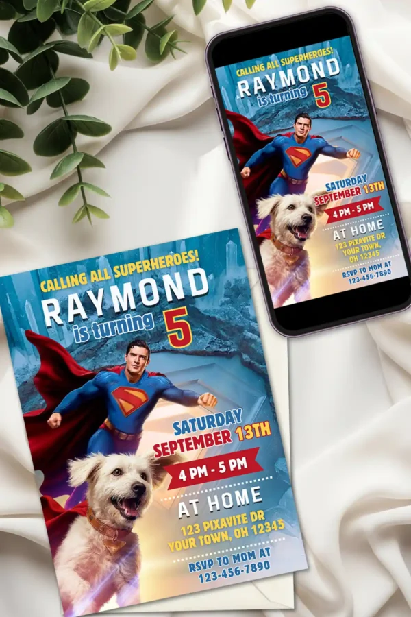 Superman Movie Birthday Invitation