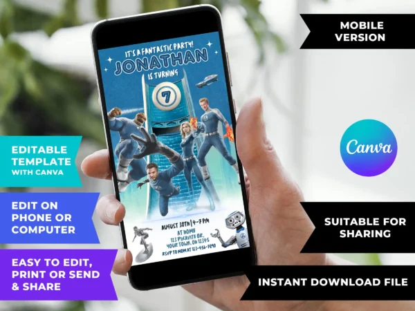 The Fantastic Four Birthday Invitation