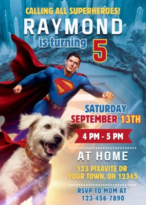 Superman Movie Birthday Invitation