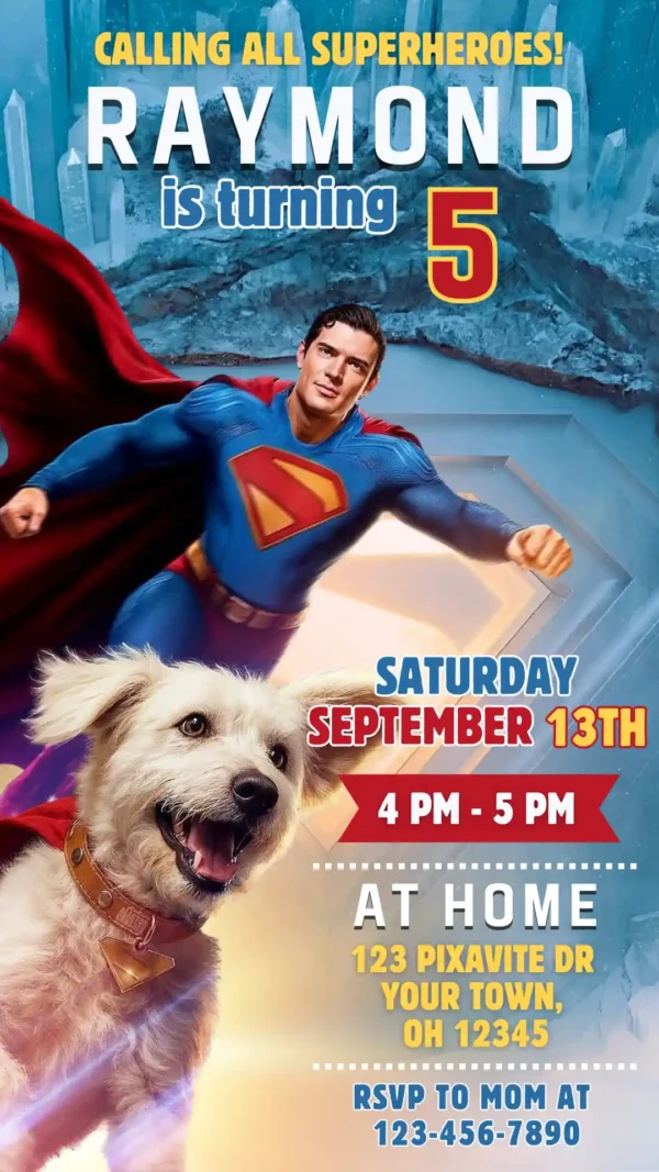 Superman Movie Birthday Invitation