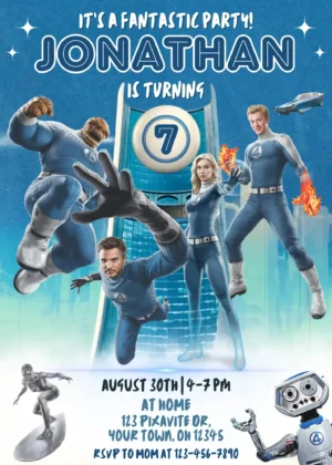 The Fantastic Four Birthday Invitation