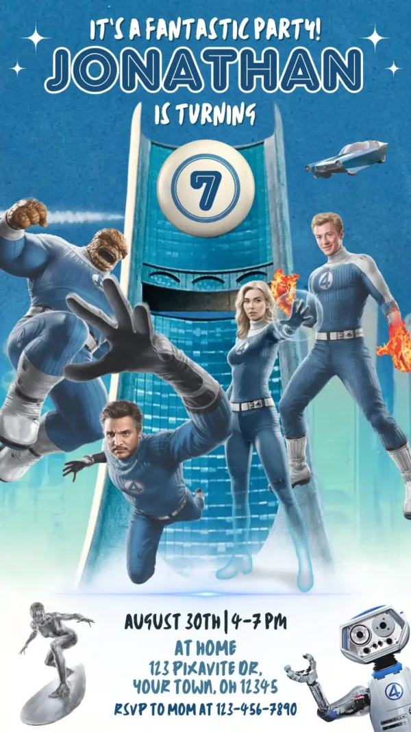 The Fantastic Four Birthday Invitation