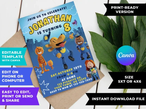 Dog Man Birthday Invitation