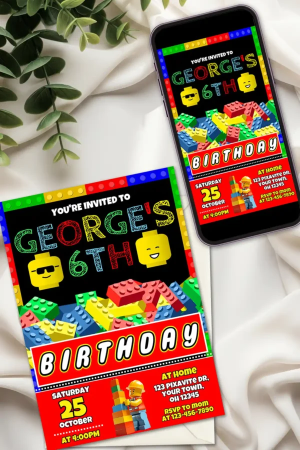 Lego Birthday Invitation