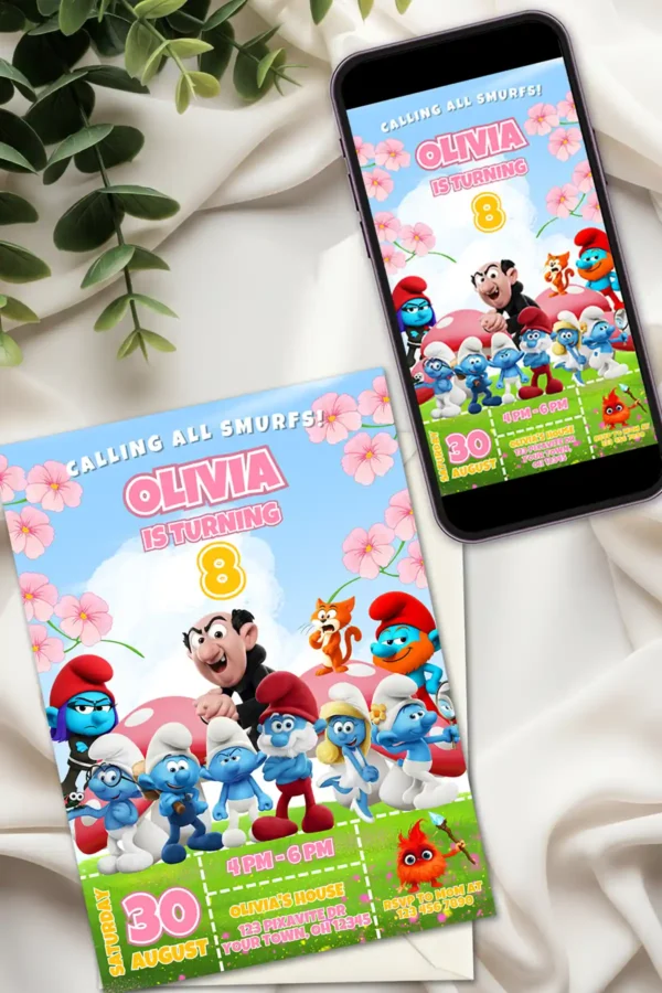 The Smurfs 2025 Birthday Invite