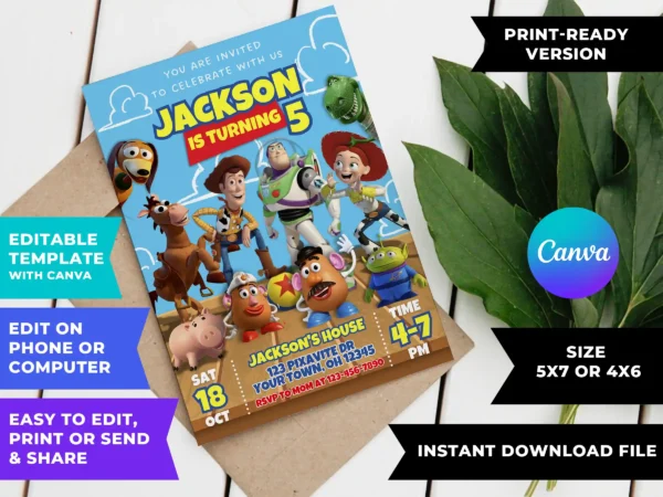 Toy Story Birthday Invitation