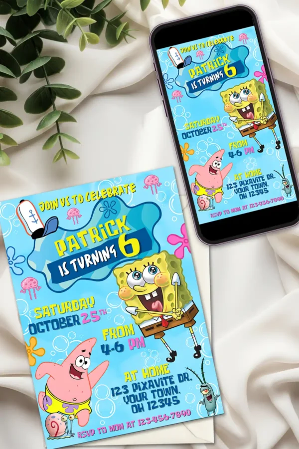 Spongebob Birthday Invitation