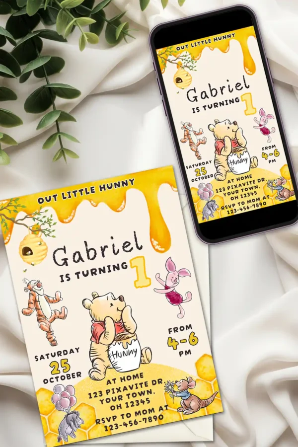 Winnie The Pooh Birthday Invitation