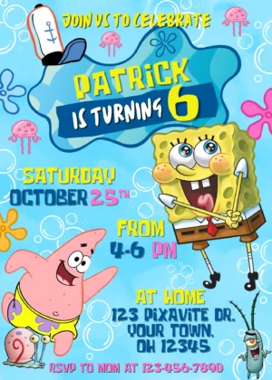 Spongebob Birthday Invitation