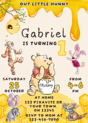 Winnie The Pooh Birthday Invitation