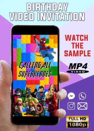Lego Marvel Super Heroes Birthday Video Invitation