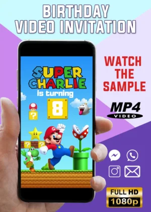 Mario Bros Birthday Video Invitation