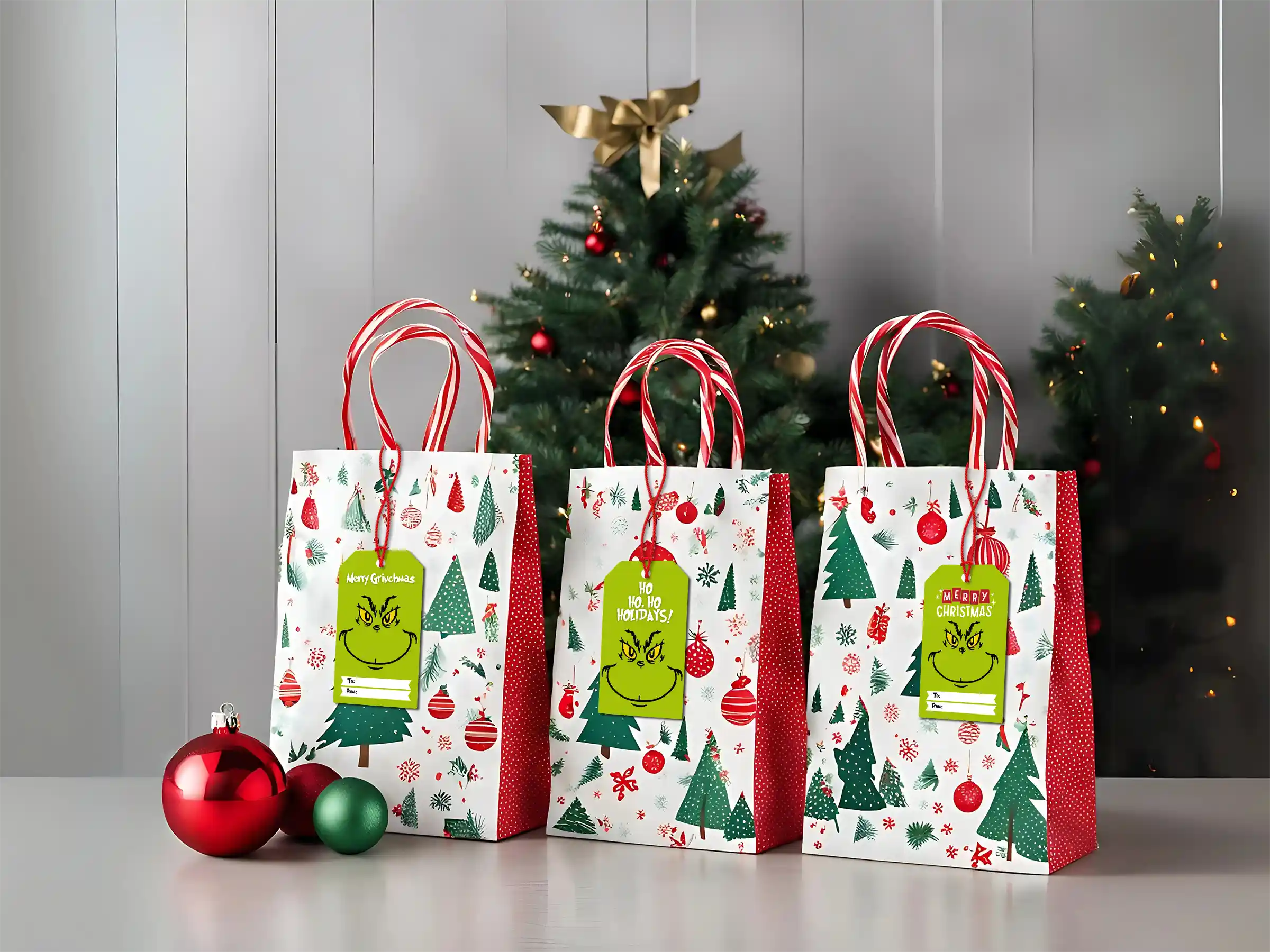 mockup the grinch christmas gift tags 2 3 The Grinch Christmas Gift Tags